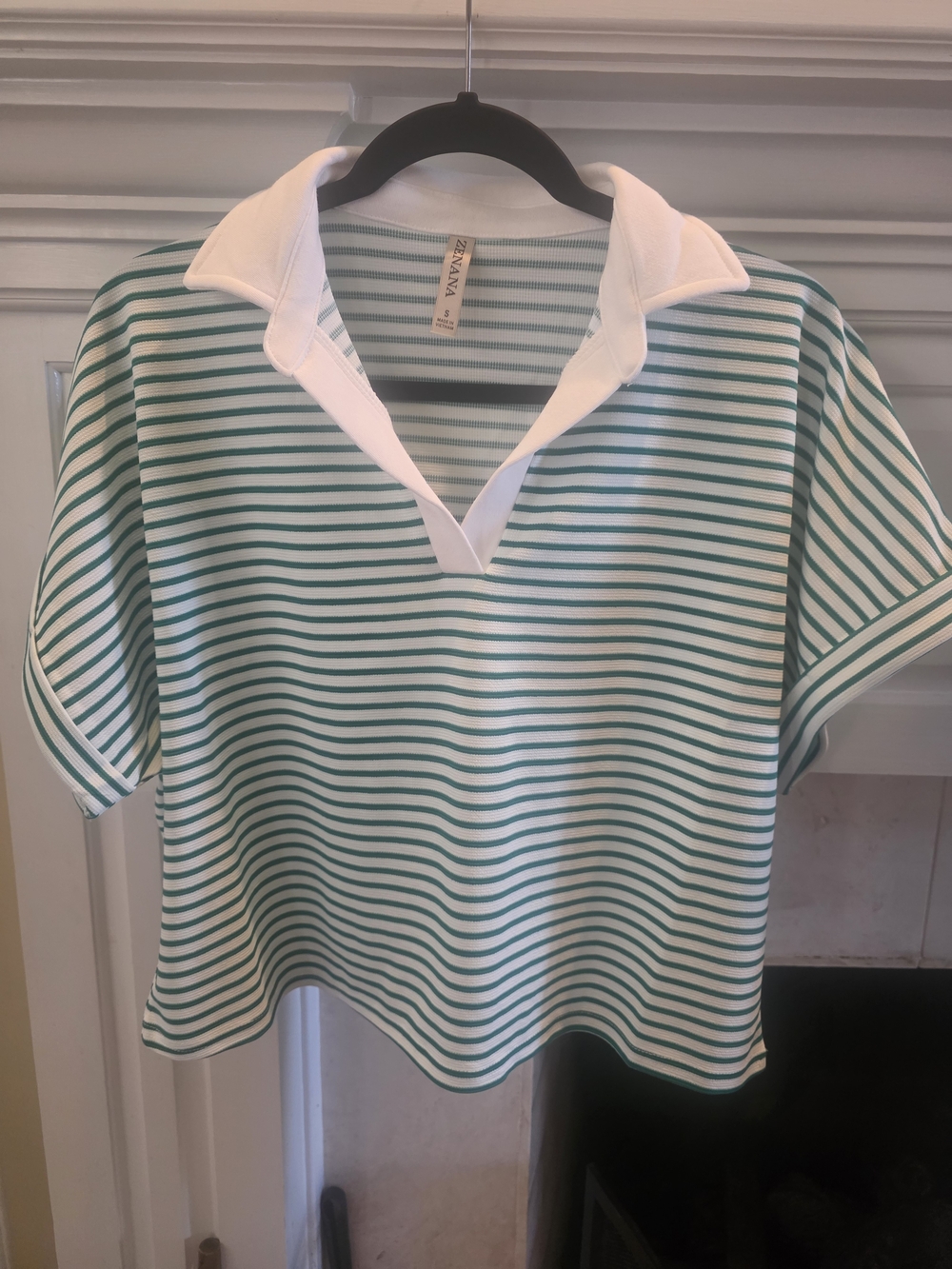 Zenana Outfitters Green & White Striped Wide Leg Pant Set - Picture 2 of 6